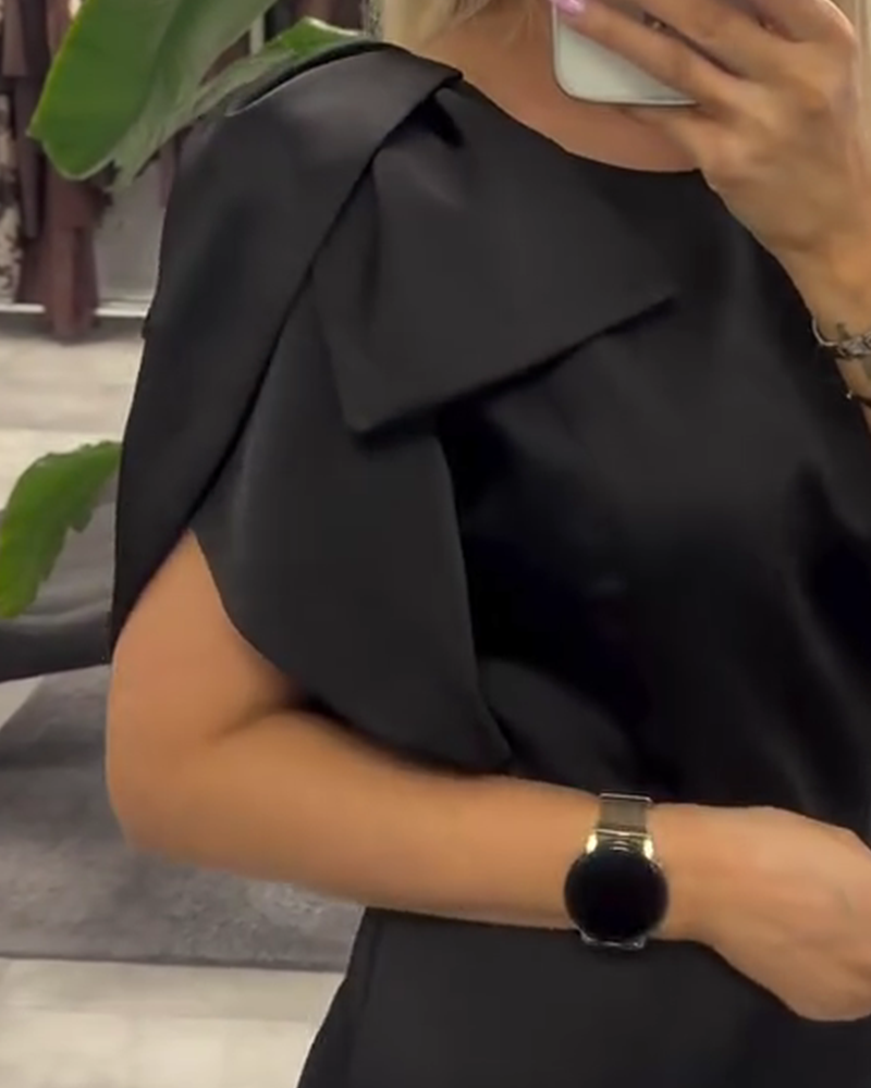 Klänning Bubbla Kortärmad Rundringning