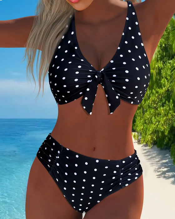 Semester Bikini Prickig Med Snörning