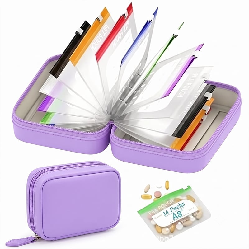 Premium vattentät PU resepillerbox-set
