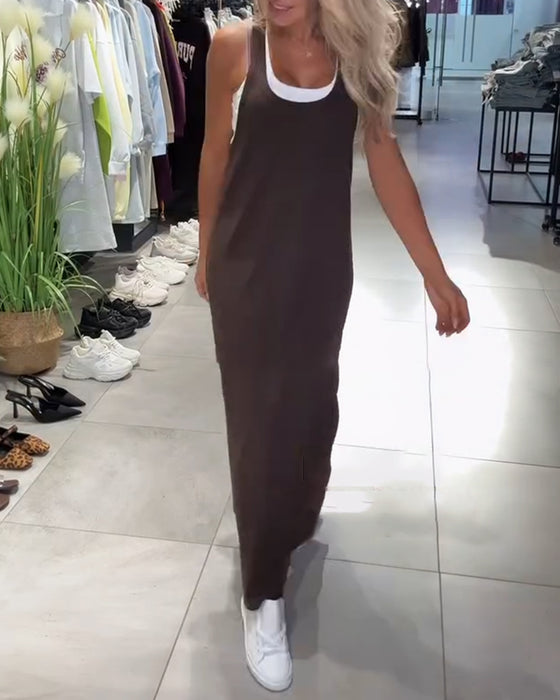 Klänning Slimmande Hängslen Casual