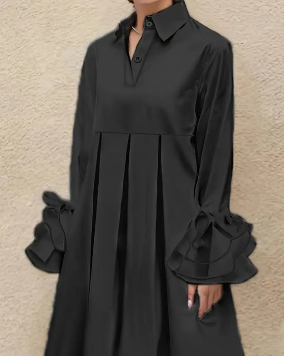 Klänning Mode Skjortkrage Vid