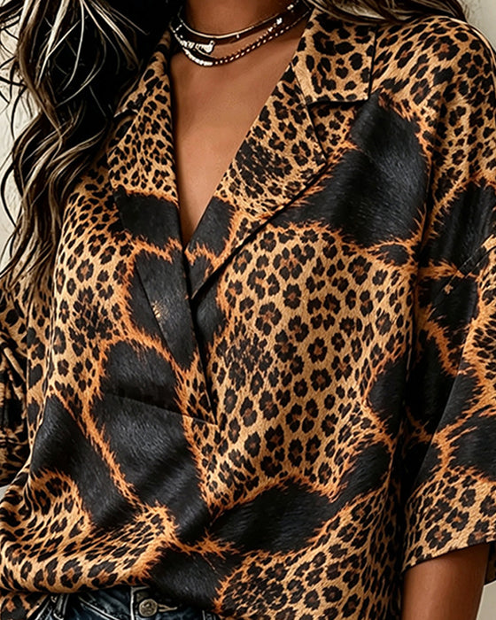 Blus Slag Kors Leopard