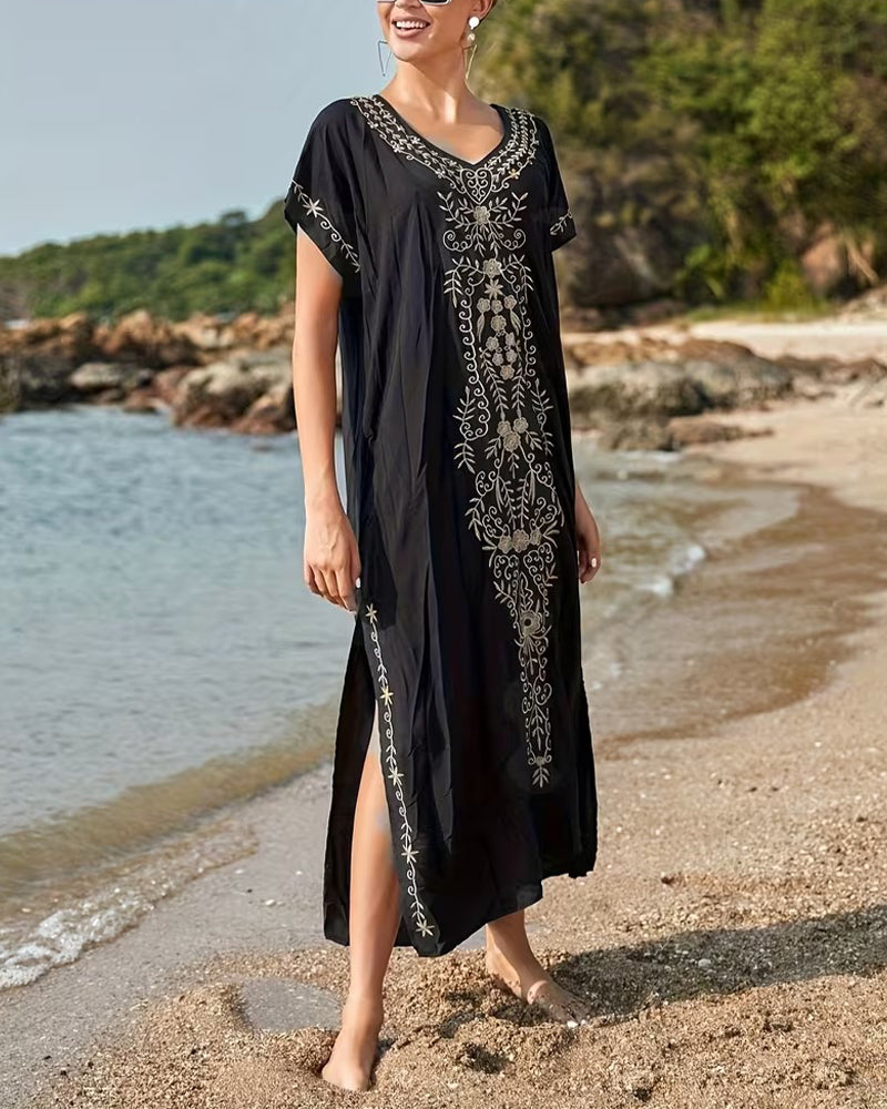 Klänning Etnisk Stil Retro Kortärmad