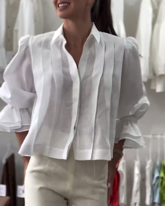 Skjort Puffärm Rysch