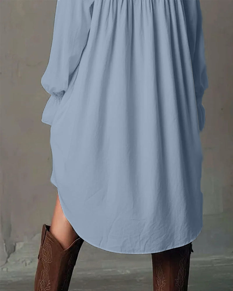 Spetsinskjuten Klänning Med Lanternärmar