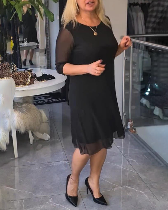 Genomskinlig Och Modig Enfärgad Klänning