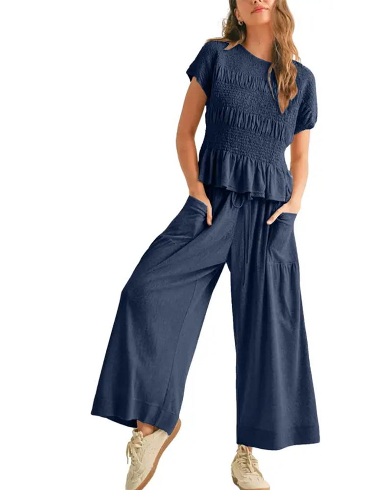 Set Enfärgad Kort Ärm