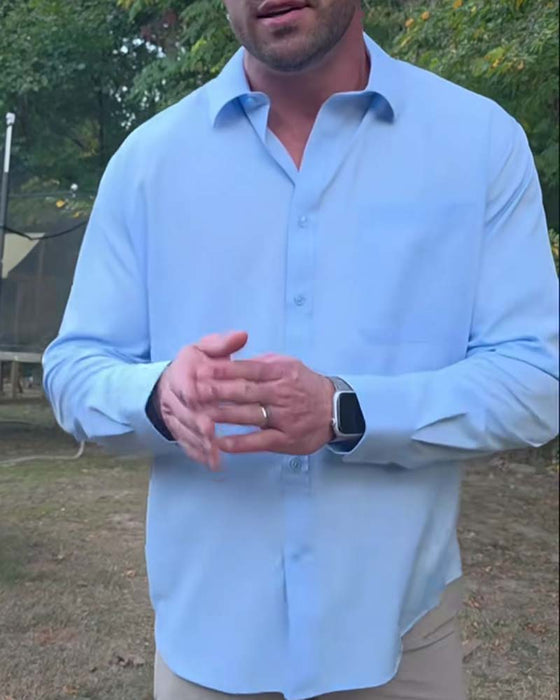 Skjorta Solid Casual Vattentät Stretch