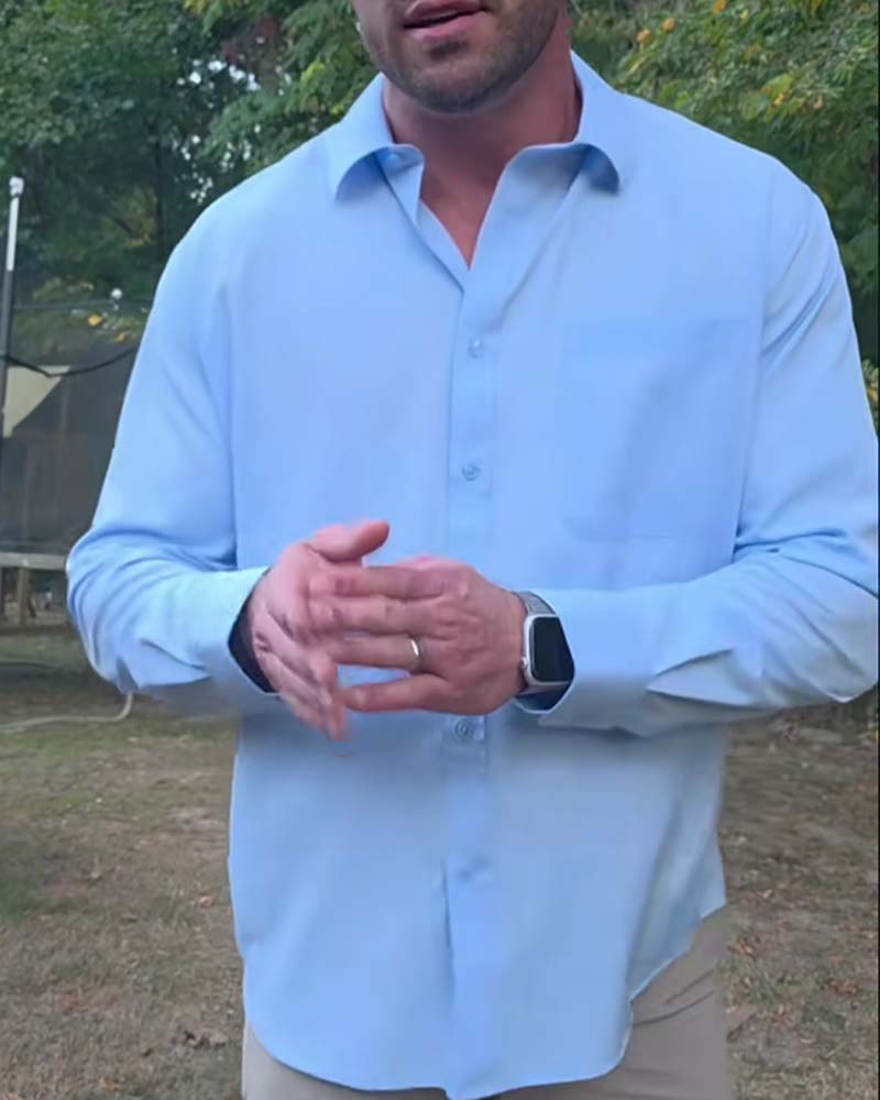 Skjorta Solid Casual Vattentät Stretch