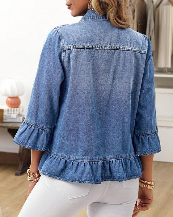Kappa Flutter Ärm Kortad Denim