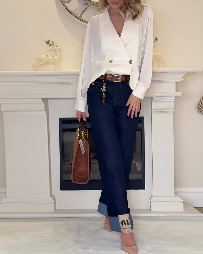 Topp Enfärgad Elegant Kostymkrage