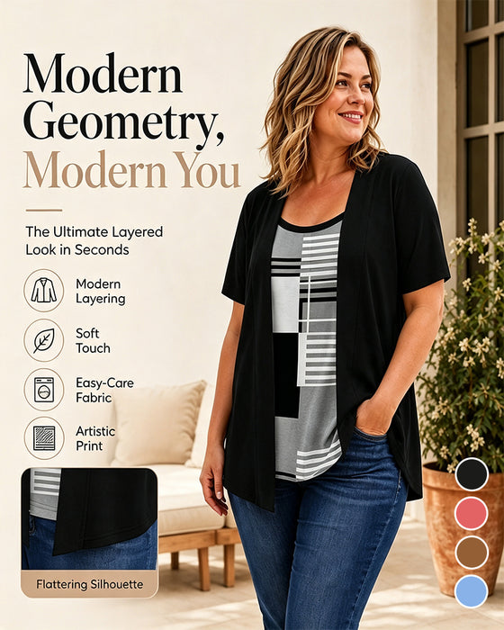 Blus Patchwork Falsk Tvådelad