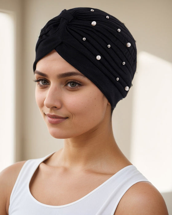 Hatt Pärla Veckad Förknuten Turban