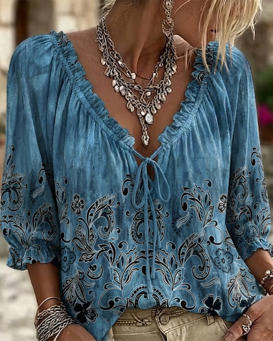 Blus Bubbla Tretrekvart Ärm Slips