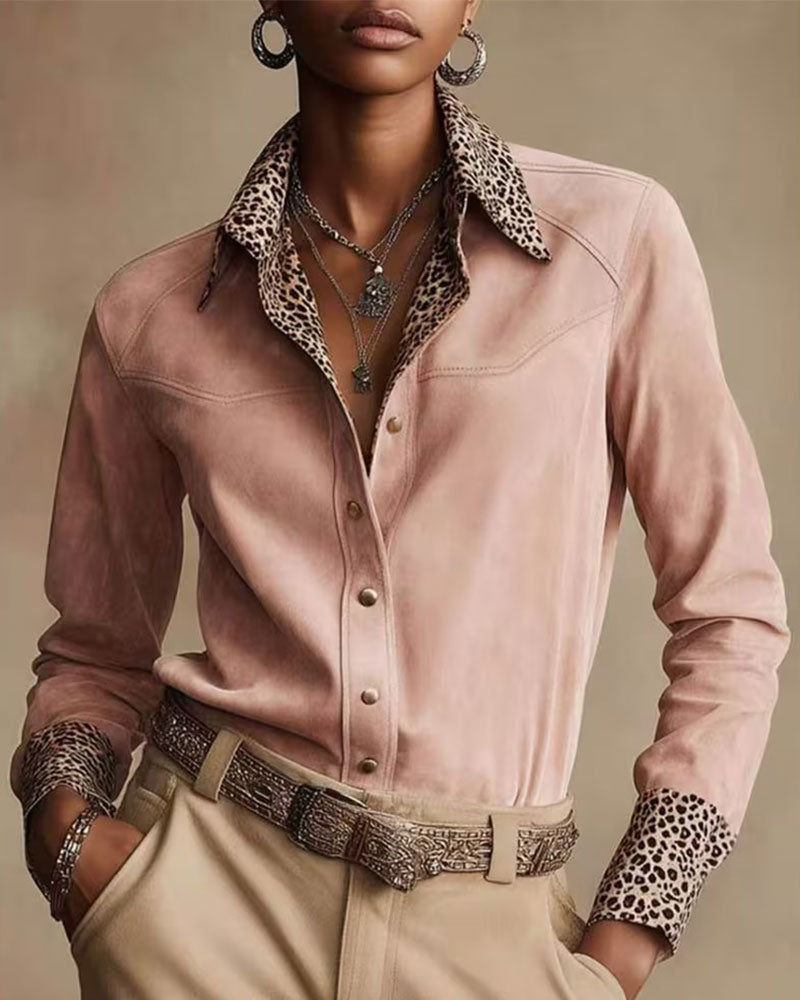 Skjorta Slag Leopard Patchwork