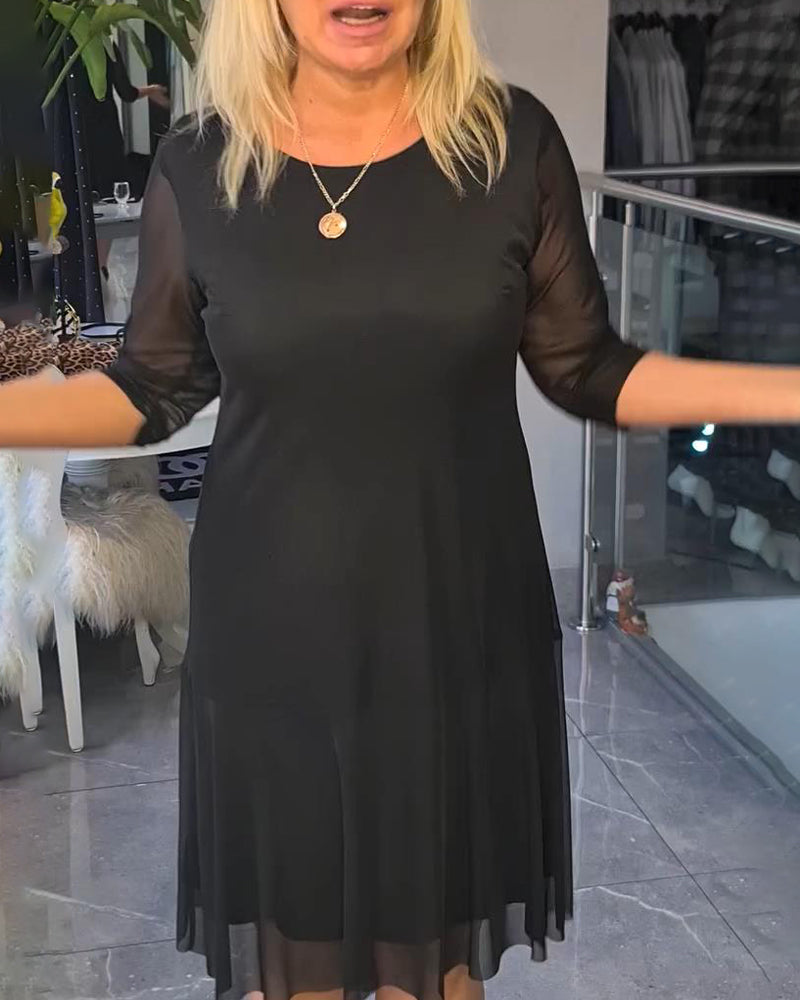 Genomskinlig Och Modig Enfärgad Klänning