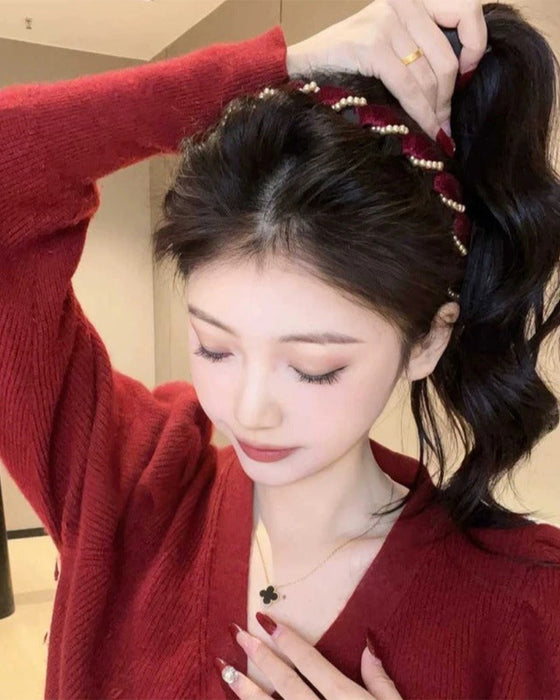 Hårband Vintage Högt Kranium Konstpärla