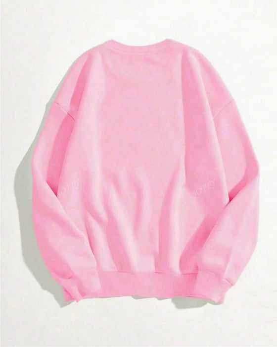 Löst Sittande Jultryck Sweatshirt