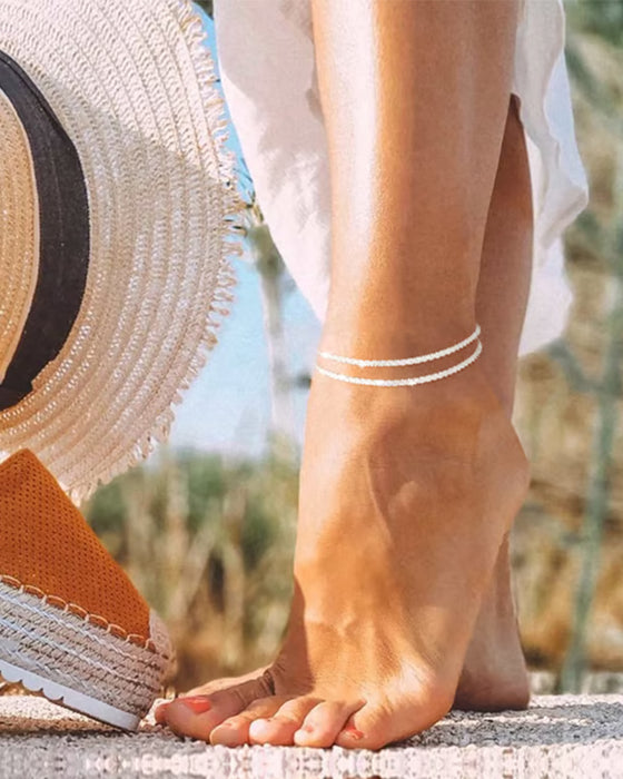 🏖️ Anklets Dam Kc Guld & Sterling Silver