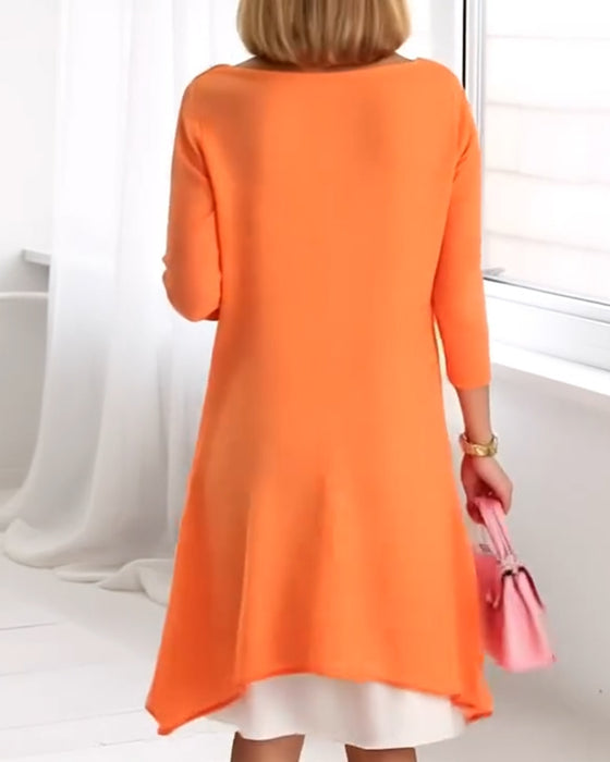 Set Blommigt Tryck Patchwork Långärmad