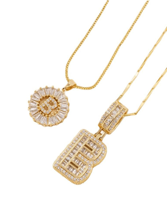 Halsband Initial Bokstav Hängsmycke 2 Förpackning