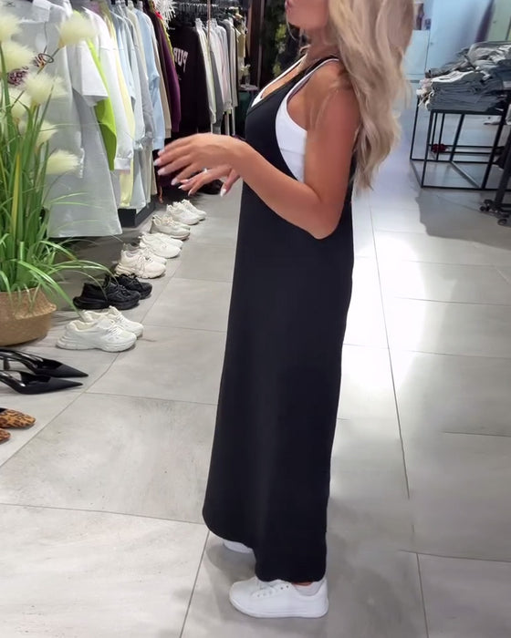 Klänning Slimmande Hängslen Casual