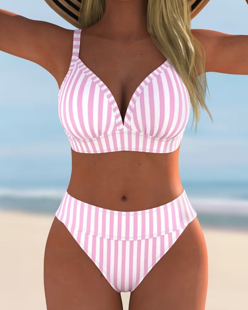Bikinis Randig Tvådelad