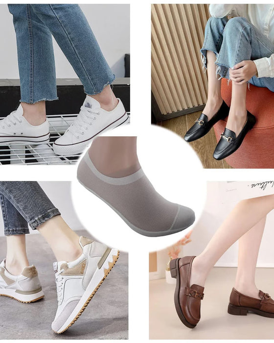 Ultratunna Linersockor Halkfria I Kammad Bomull, Osynliga Strumpor