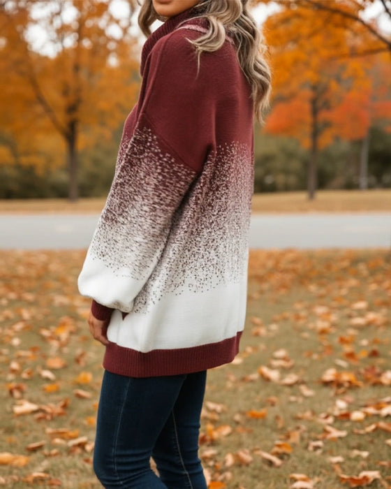 Tröja Halskrage Gradientmönster