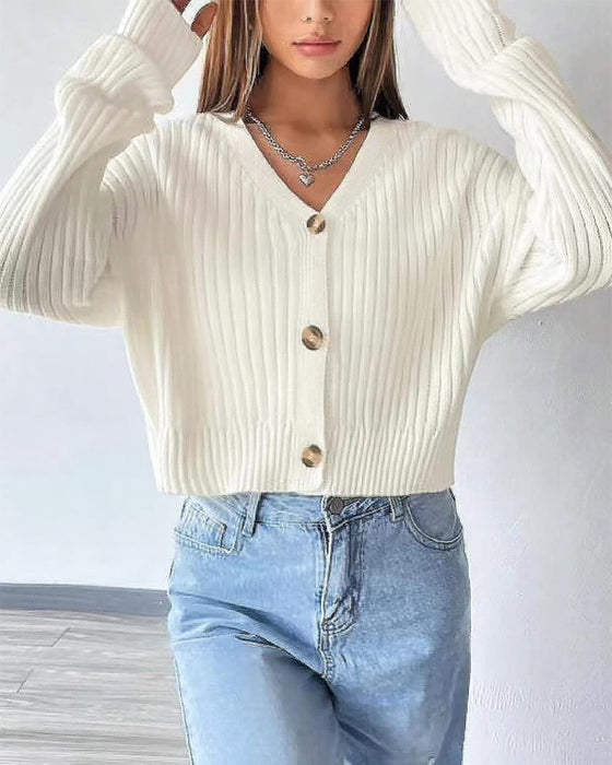 Cardigan V-Hals Kort
