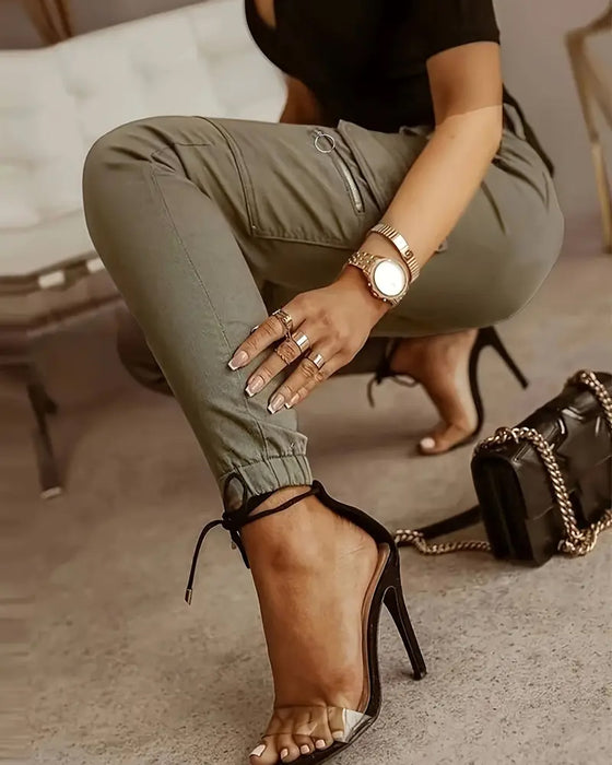 Cargobyxor Midjemidja Fickor Manschett