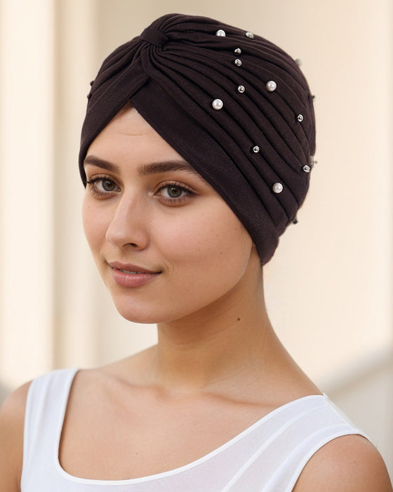 Hatt Pärla Veckad Förknuten Turban