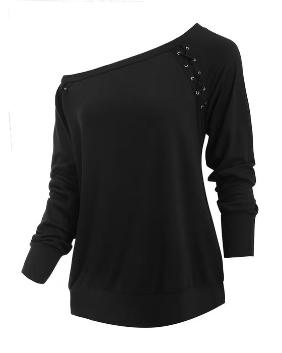 Blus Stilig En-Axel Knyt