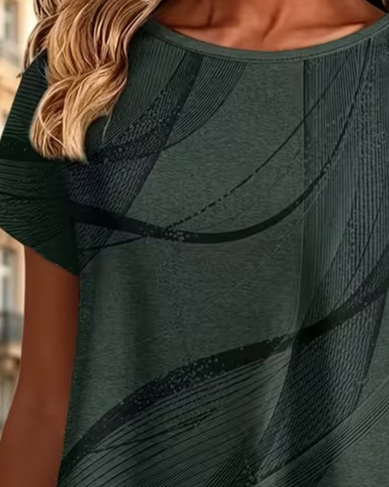 T-Tröja Kortärmad Asymmetrisk Fåll