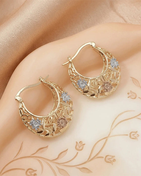 Örhängen Vintage Blomma Ring