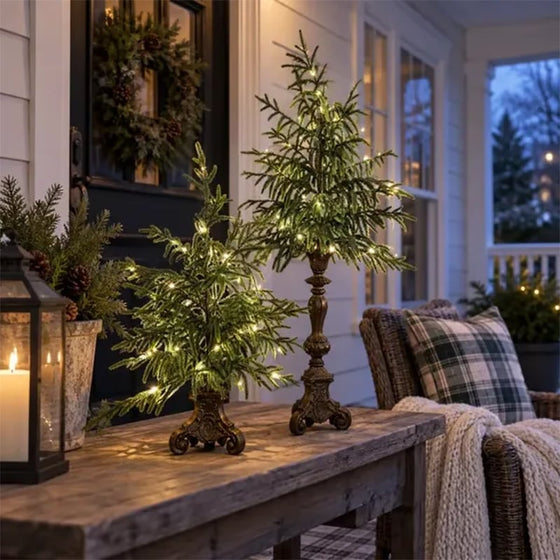 Upplyst bordsjulgran