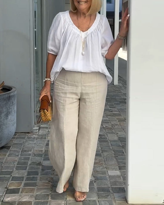 Set V-hals Casual Lata Byxor