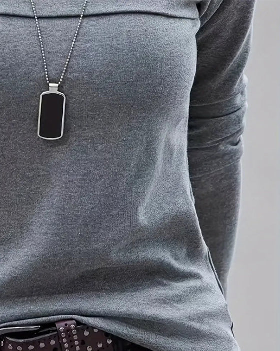 Topp Slim Fit Plisserad Lång Ärm