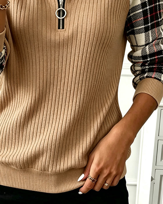 Sweatshirt Färgblock Rundhals