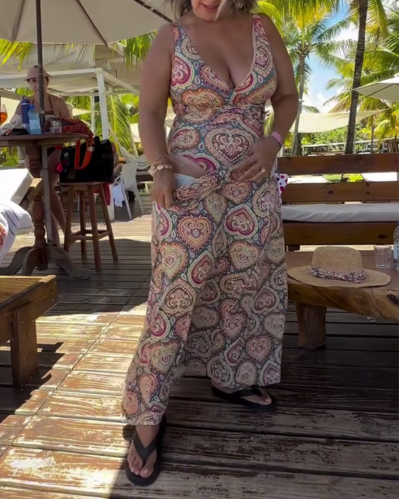 Baddräkt Bandeau Hjärtformad Semestertryck