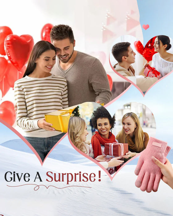 Varma Termiska Stickade Pekskärm Handskar