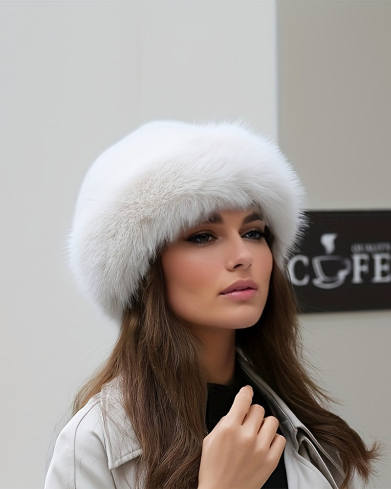 Mongolisk Stil Tjock Varm Plyschmössa För Kvinnor