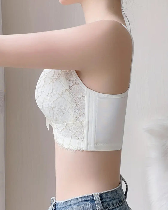 BH Elegant Fullt Täckande Rosett Kontrast Spets Push Up