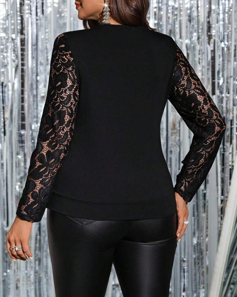 Topp Spets Falsk Tvådelad Lappverk