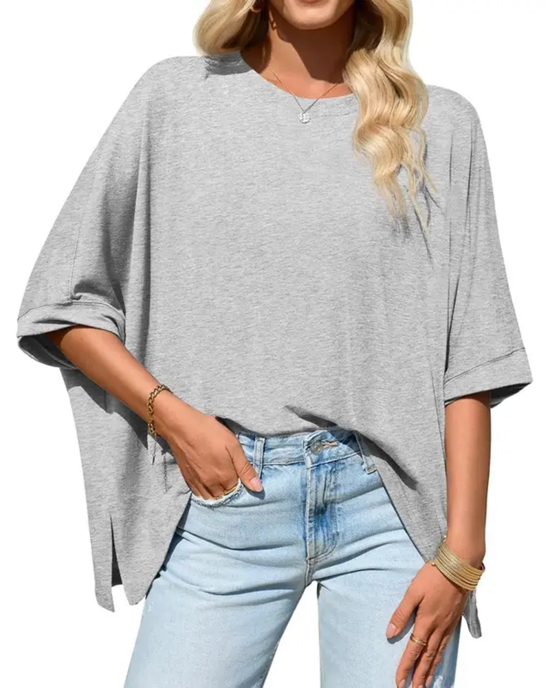 T-Tröja Loose Fit Vardag Fladdermusärm
