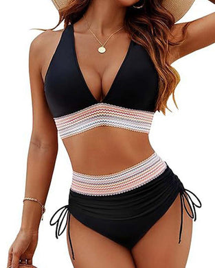Semester Bikini V-Hals Med Snörning