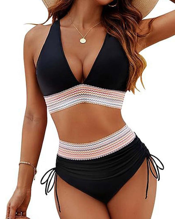 Semester Bikini V-Hals Med Snörning
