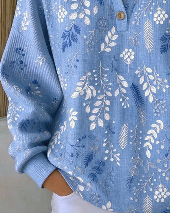 Sweatshirt Vaffel Henry Krage Blommönster