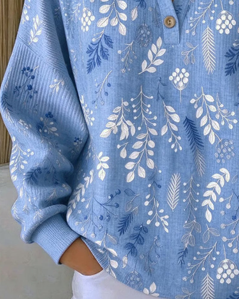 Sweatshirt Vaffel Henry Krage Blommönster