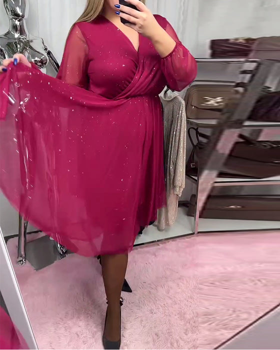 Klänning Temperament V-Ringning Modig